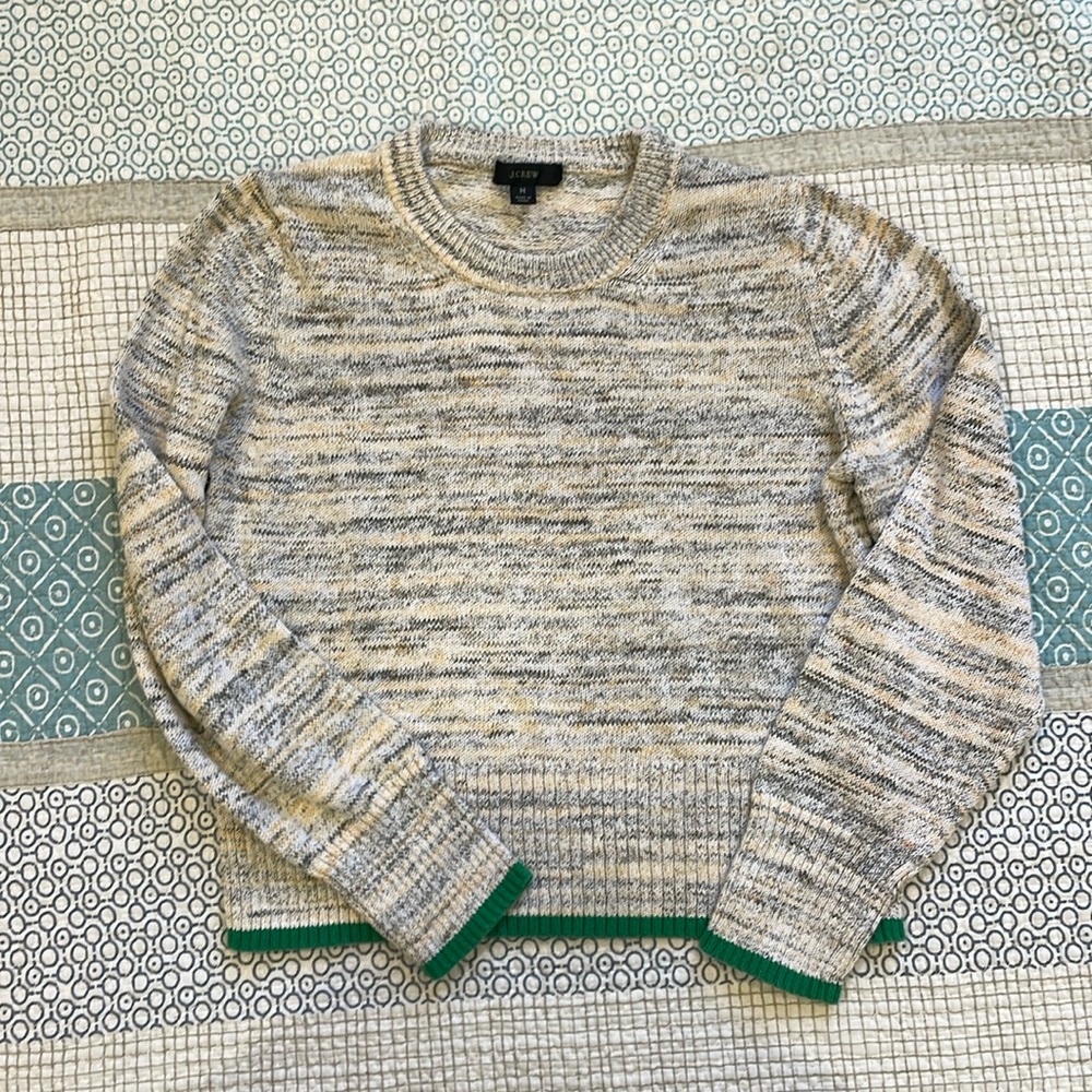 J. Crew Gray and Green Women's Sweater